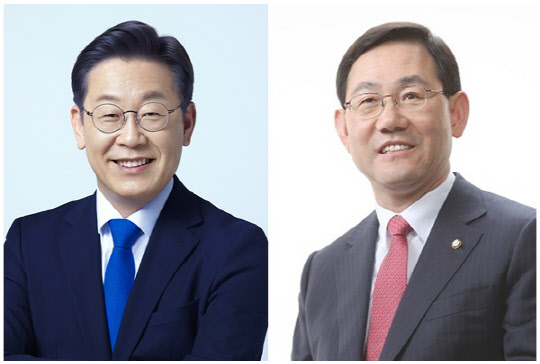 이재명(왼쪽) 더불어민주당 대표와 주호영 국민의힘 원내대표. <주호영 의원실, 민주당 제공>